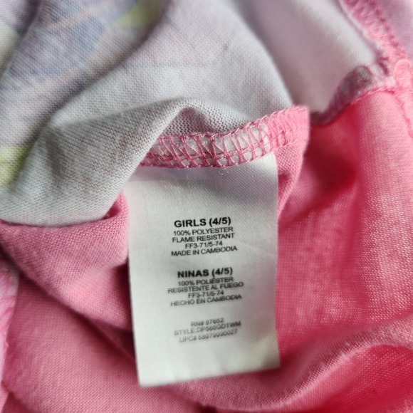 Disney Princess Girls Pink Live Your Story Nightgown Ariel Moana Size 4/5 - Picture 5 of 7